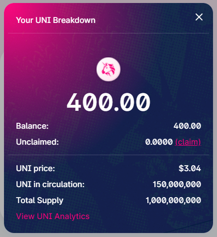 Uni airdrop как получить