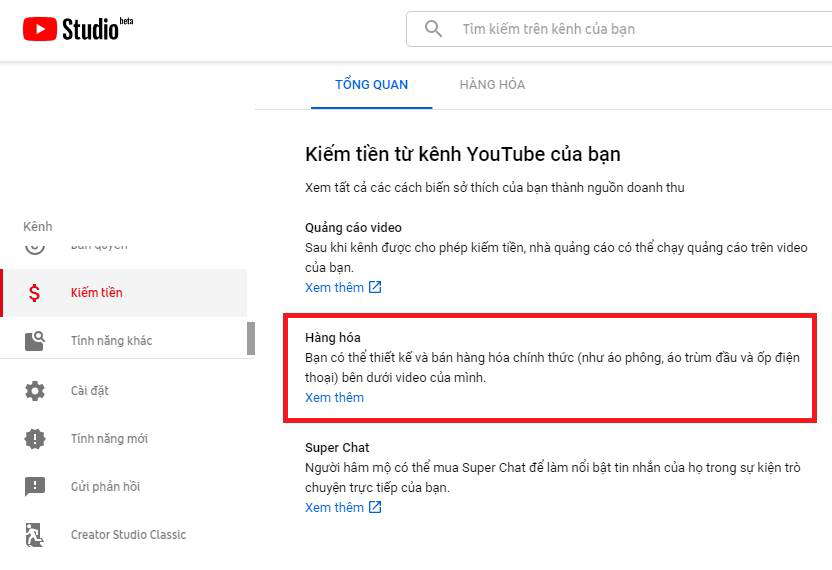 Youtube ra mắt tích hợp bán hàng hóa trên kênh