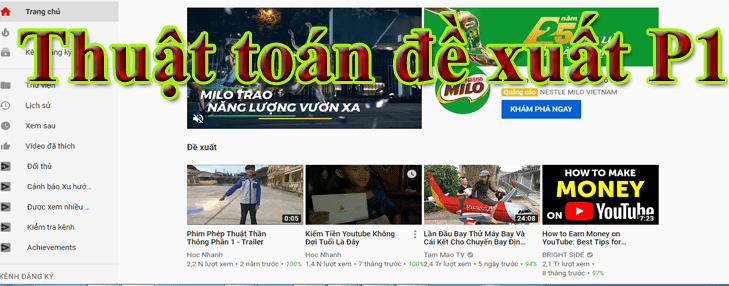 Bí mật thuật toán đề xuất video Youtube P1